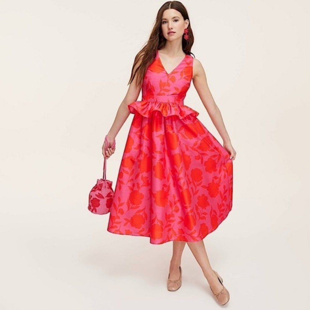 Kate Spade Target Peplum Ruffle Midi Dress Sleeveless Sz 2 Cottagecore Croquette